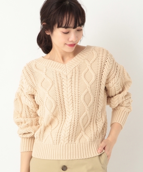 A part by(アパートバイ)の「【WEB限定アイテム】3GCoNyケーブル2WAY 784132(ニット/セーター・レディース・ホワイト/ベージュ/ネイビー/ライトピンク・FREE)」の17枚目の写真
