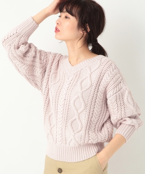 A part by(アパートバイ)の「【WEB限定アイテム】3GCoNyケーブル2WAY 784132(ニット/セーター・レディース・ホワイト/ベージュ/ネイビー/ライトピンク・FREE)」の11枚目の写真