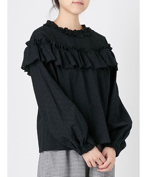 merry jenny（メリージェニー）の「レースフリルブラウス（シャツ/ブラウス・レディース・ブラック/オフホワイト・FREE）」の9枚目の写真