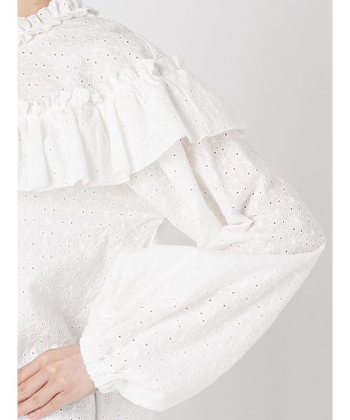 merry jenny（メリージェニー）の「レースフリルブラウス（シャツ/ブラウス・レディース・ブラック/オフホワイト・FREE）」の11枚目の写真