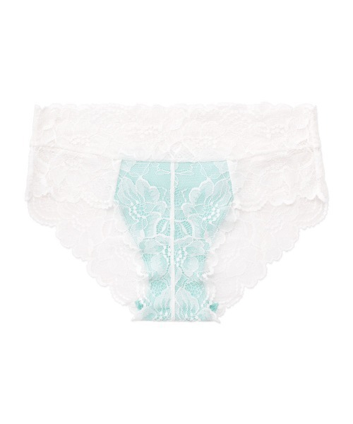 aimerfeel（エメフィール）の「カシュクールレース 総レース プレーンショーツ（ショーツ・レディース・ダークネイビー/サーモンピンク/サックスブルー/チャコールグレー/ブラック/オフホワイト/パープル/ナチュラル/ピンク/ボルドー/桜/グレイッシュブルー/アクア/バーガンディー/エメラルドブルー/コーラル/オレンジ/セージグリーン/バイオレット/プラム/ライトピンク/ブルー/ダークパープル/ホワイト/ブラウン/マジェンタ/ベビーピンク/シルバーグレー/ライラック/スモークピンク/クリアグリーン/レモンイエロー/ターコイズブルー/ダークグリーン系/ワイン・MEDIUM/LARGE/X-LARGE）」の13枚目の写真