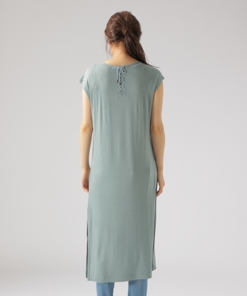 BAYFLOW（ベイフロー）の「GOOD PRICE／バックレースアップロングプルオーバー（Tシャツ/カットソー・レディース・ブラック/マスタード/オフホワイト/チェック・SMALL/MEDIUM）」の21枚目の写真