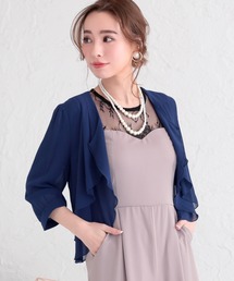 Retica（レティカ）の「七分袖カシュクールシフォン フォーマル ボレロ パーティードレスお呼ばれ結婚式（カーディガン/ボレロ）」