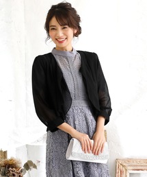 [CLOSED] 七分袖カシュクールシフォン フォーマル ボレロ パーティー ドレス 二次会お呼ばれ結婚式