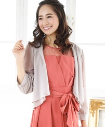 [CLOSED] 七分袖カシュクールシフォン フォーマル ボレロ パーティー ドレス 二次会お呼ばれ結婚式