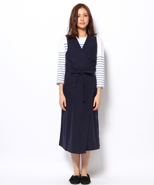 BEAMS BOY（ビームスボーイ）の「□BEAMS BOY / カシュクール ネルワンピース（ワンピース・レディース・オリーブ/ネイビー・ONE SIZE）」の3枚目の写真