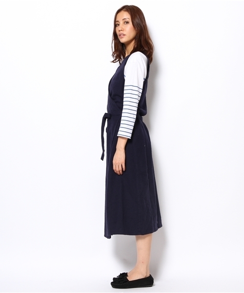 BEAMS BOY（ビームスボーイ）の「□BEAMS BOY / カシュクール ネルワンピース（ワンピース・レディース・オリーブ/ネイビー・ONE SIZE）」の4枚目の写真