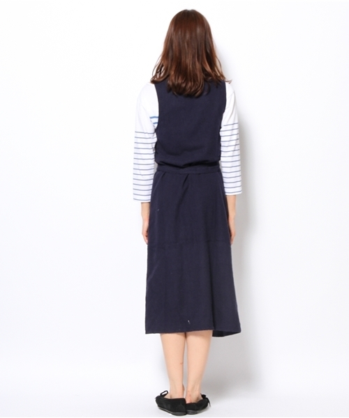 BEAMS BOY（ビームスボーイ）の「□BEAMS BOY / カシュクール ネルワンピース（ワンピース・レディース・オリーブ/ネイビー・ONE SIZE）」の5枚目の写真
