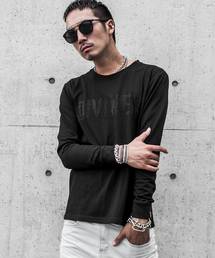 ラインストーンロゴ長袖Tシャツ