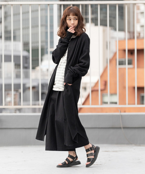 made in standard （メイドインスタンダード）の「クルーネック/ヘンリーネック  2WAY サーマルロングワンピース（ワンピース・レディース・ブラック/オリーブ/杢グレー/キナリ・FREE）」の14枚目の写真