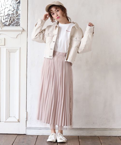 one after another NICE CLAUP（ワンアフターアナザーナイスクラップ）の「バックベルト デニムジャケット（デニムジャケット・レディース・アイボリー/ブルー/ブラック・FREE）」の12枚目の写真