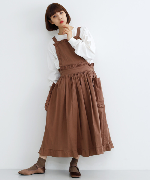 MERLOT（メルロー）の「フリルエプロンワンピース8309（ワンピース