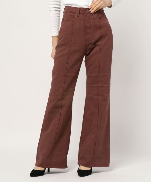 DouDou(ドゥドゥ)の「ピンタックセンプレデニム(デニムパンツ・レディース・ベージュ/ブラウン・34/36/38)」の5枚目の写真