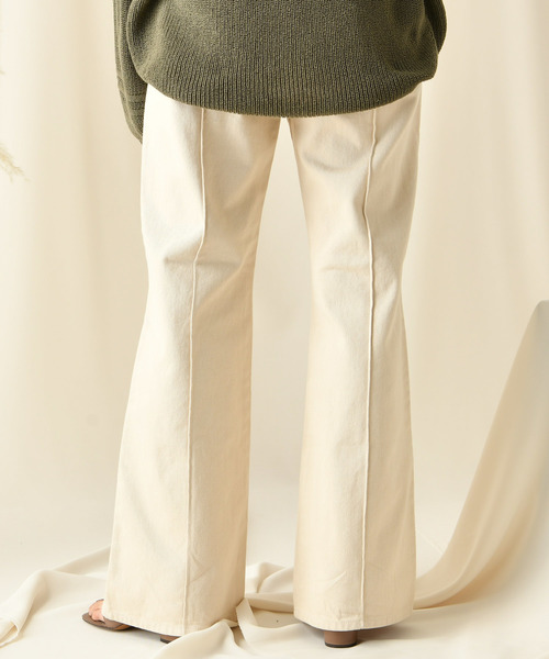 DouDou(ドゥドゥ)の「ピンタックセンプレデニム(デニムパンツ・レディース・ベージュ/ブラウン・34/36/38)」の16枚目の写真