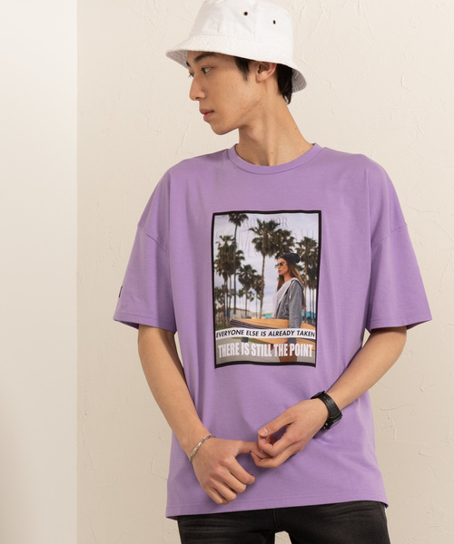 WEGO（ウィゴー）の「WEGO/ガールズフォトエンボスTシャツ（Tシャツ/カットソー・メンズ・ホワイト系その他/ホワイト/ライトパープル/ブラック/ライトピンク/その他1・LARGE/MEDIUM）」の5枚目の写真