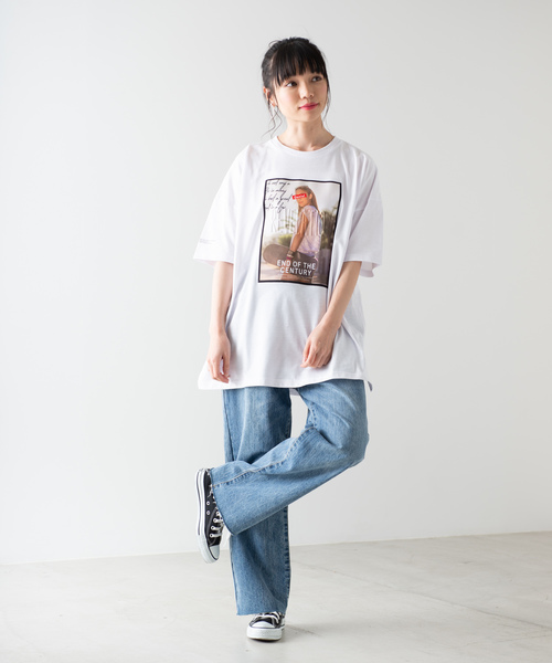 WEGO（ウィゴー）の「WEGO/ガールズフォトエンボスTシャツ（Tシャツ/カットソー・メンズ・ホワイト系その他/ホワイト/ライトパープル/ブラック/ライトピンク/その他1・LARGE/MEDIUM）」の10枚目の写真