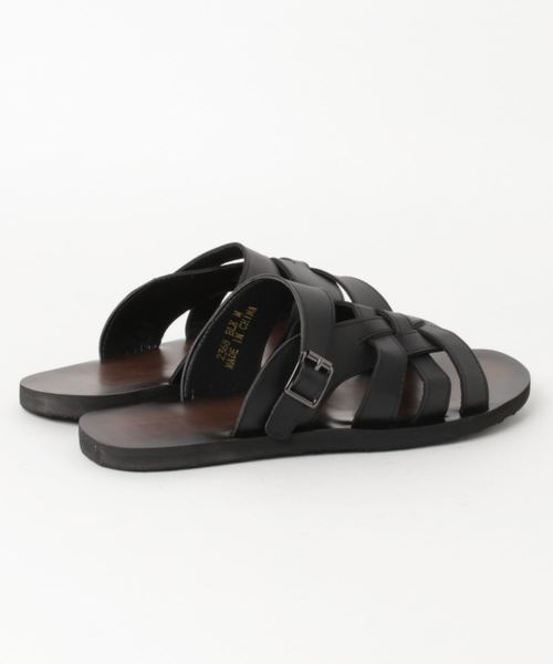 JACKROSE（ジャックローズ）の「S PUレザーバックルクロスサンダル（サンダル・メンズ・ホワイト/ブラック・M/L）」の3枚目の写真