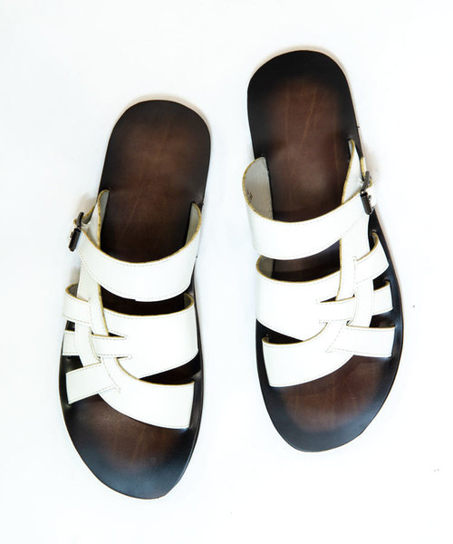 JACKROSE（ジャックローズ）の「S PUレザーバックルクロスサンダル（サンダル・メンズ・ホワイト/ブラック・M/L）」の4枚目の写真