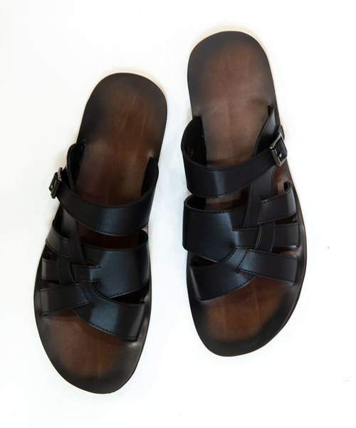 JACKROSE（ジャックローズ）の「S PUレザーバックルクロスサンダル（サンダル・メンズ・ホワイト/ブラック・M/L）」の7枚目の写真