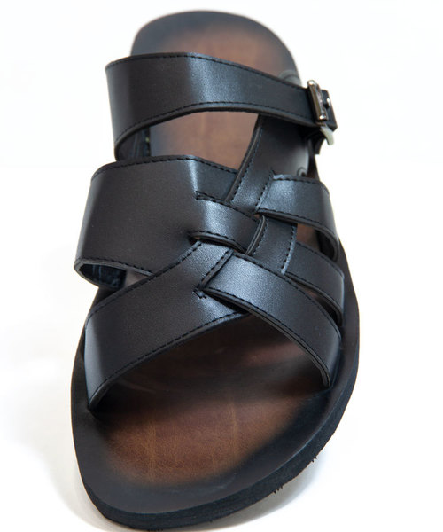 JACKROSE（ジャックローズ）の「S PUレザーバックルクロスサンダル（サンダル・メンズ・ホワイト/ブラック・M/L）」の9枚目の写真
