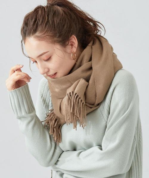 Johnstons of Elgin（ジョンストンズオブエルガン）の「[別注][ジョンストンズ]JOHNSTONS SC SOLID ストール 19AW（ストール/ショール・レディース・ブラック/モカ・FREE）」の7枚目の写真