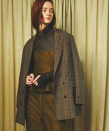MAISON SPECIAL | ◎GISELe 2月号掲載：チェックピークドラペルウールダブルジャケット【MAISON SPECIAL/メゾンスペシャル】■セットアップ対応■(テーラードジャケット)