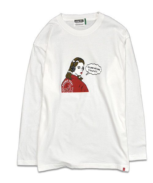 DOUBLE STEAL(ダブルスティール)の「Headphone Girl 長袖Tシャツ(Tシャツ/カットソー・メンズ・ホワイト/ブラック/カーキ・MEDIUM/LARGE/X-LARGE)」の2枚目の写真