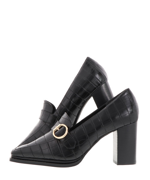 RANDA（ランダ）の「ゴールドバックルヒールアップシューズ（ドレスシューズ・レディース・ブラック/ダークブラウン・S/M/L/LL）」の6枚目の写真