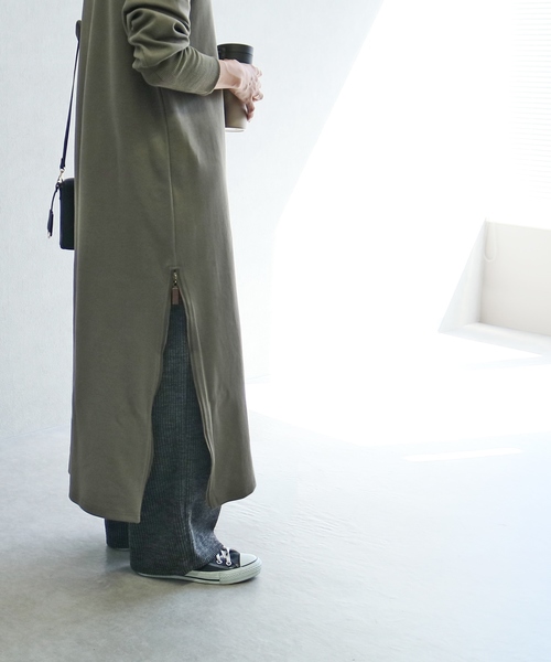 reca（レカ）の「サイドファスナーロングワンピース（ワンピース・レディース・ブラウン/ベージュ/カーキ・FREE）」の7枚目の写真