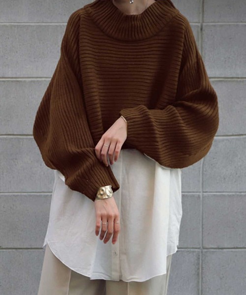 一枚でお洒落 モードと女性らしい品を兼備 シャツレイヤード風ニット ニット セーター Antiqua アンティカ のファッション通販 Zozotown