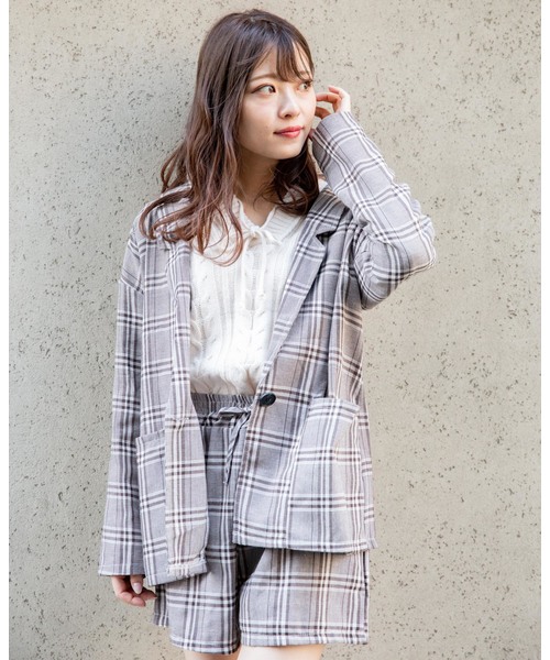 VANNIE U グレンチェックセットアップ（テーラードジャケット