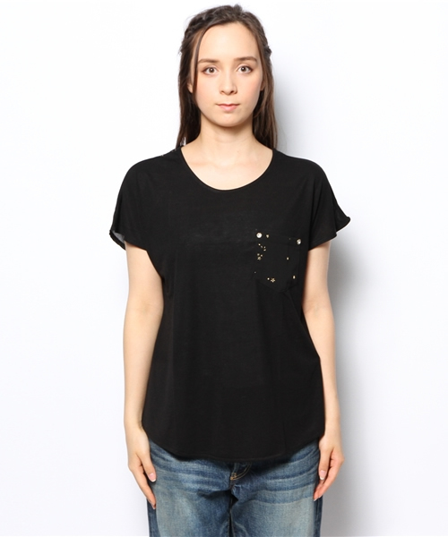 one after another NICE CLAUP(ワンアフターアナザーナイスクラップ)の「【ナイスクラップ】発泡星プリントTシャツ(Tシャツ/カットソー・レディース・オフホワイト/ミント/ブラック・FREE)」の7枚目の写真