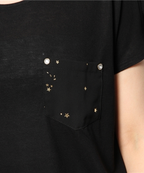 one after another NICE CLAUP(ワンアフターアナザーナイスクラップ)の「【ナイスクラップ】発泡星プリントTシャツ(Tシャツ/カットソー・レディース・オフホワイト/ミント/ブラック・FREE)」の8枚目の写真