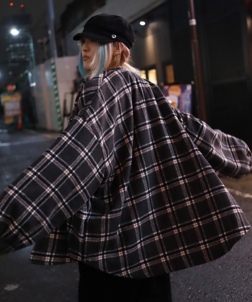 rovtski(ロフトスキー)の「【ビッグシルエット】シャギーネルオーバーシャツ(シャツ/ブラウス・メンズ・ベージュ/チャコールグレー/ブラック・FREE)」の3枚目の写真