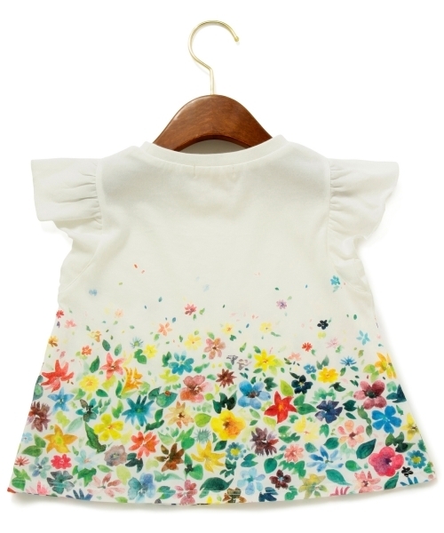 green label relaxing（グリーンレーベルリラクシング）の「【KIDS】テンジク カラフルフラワープリントショートスリーブ ◆（Tシャツ/カットソー・キッズ・オフホワイト/ライトピンク・105/115/125/95）」の8枚目の写真