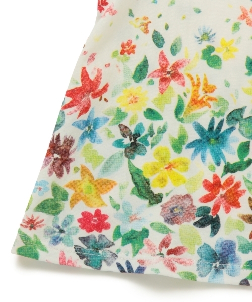 green label relaxing（グリーンレーベルリラクシング）の「【KIDS】テンジク カラフルフラワープリントショートスリーブ ◆（Tシャツ/カットソー・キッズ・オフホワイト/ライトピンク・105/115/125/95）」の5枚目の写真