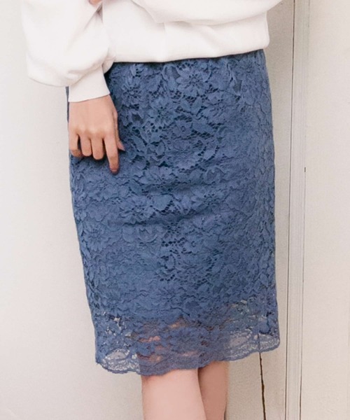 Julia Boutique(ジュリアブティック)の「総レースタイトスカート/510566M(スカート・レディース・ブラック/ベージュ/パープル/ネイビー/ブルー/ボルドー/ライトブルー/ミント/ピンク/イエロー・MEDIUM/LL/L)」の6枚目の写真