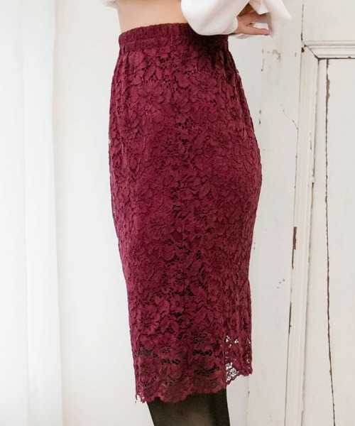 Julia Boutique(ジュリアブティック)の「総レースタイトスカート/510566M(スカート・レディース・ブラック/ベージュ/パープル/ネイビー/ブルー/ボルドー/ライトブルー/ミント/ピンク/イエロー・MEDIUM/LL/L)」の11枚目の写真