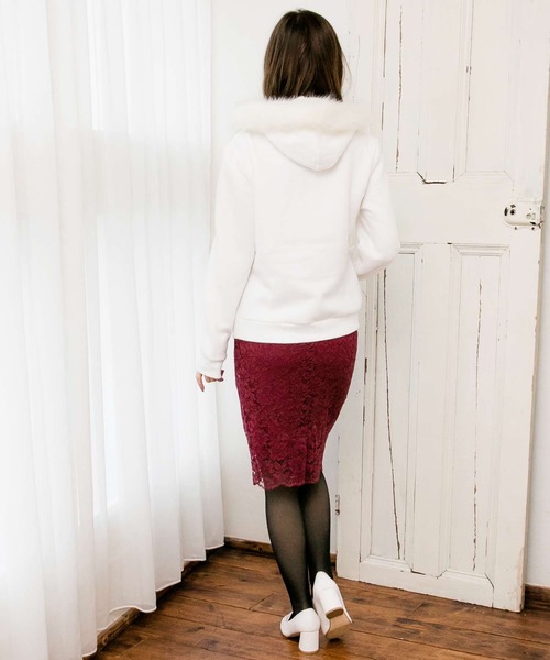Julia Boutique(ジュリアブティック)の「総レースタイトスカート/510566M(スカート・レディース・ブラック/ベージュ/パープル/ネイビー/ブルー/ボルドー/ライトブルー/ミント/ピンク/イエロー・MEDIUM/LL/L)」の14枚目の写真