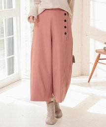 【新品】サイドボタン二枚重ねワイドパンツ　男女兼用　ブラック　C346 新品】サイドボタン二枚重ねワイドパンツ 男女兼用 ブラック C346