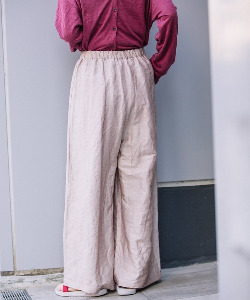 Munich（ミューニック）の「リネンカールマイヤー　ギャザーワイドパンツ（その他パンツ・レディース・カーキ/ライトブラウン/ブラウン・M/XS/S）」の17枚目の写真