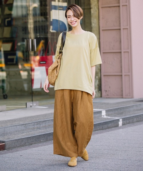 Munich（ミューニック）の「リネンカールマイヤー　ギャザーワイドパンツ（その他パンツ・レディース・カーキ/ライトブラウン/ブラウン・M/XS/S）」の18枚目の写真