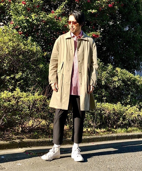 UP START（アップスタート）の「ポリトロストライプスーパービッグシャツ（シャツ/ブラウス・メンズ・ホワイト/ブラック/スモークピンク・MEDIUM/LARGE）」の5枚目の写真