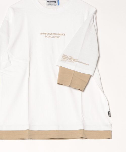 DOUBLE STEAL（ダブルスティール）の「Layered 7SLEEVE Tee（Tシャツ/カットソー・メンズ・ホワイト×ブラック/ブラック系その他/ブラック×グレー/ベージュ・MEDIUM/LARGE/X-LARGE）」の6枚目の写真