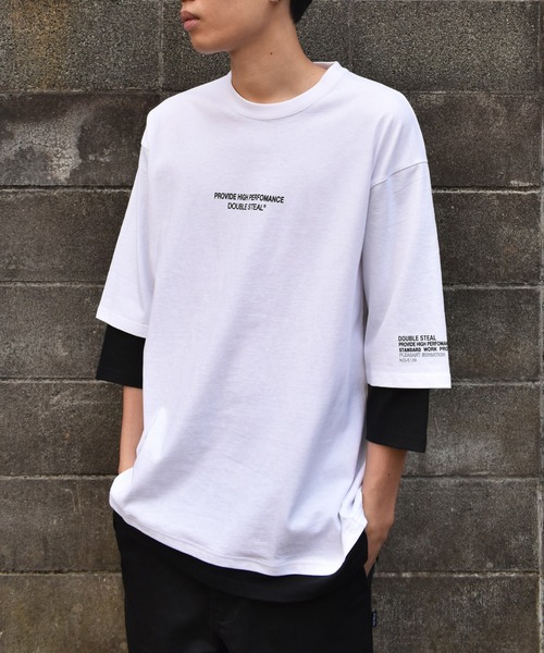 DOUBLE STEAL（ダブルスティール）の「Layered 7SLEEVE Tee（Tシャツ/カットソー・メンズ・ホワイト×ブラック/ブラック系その他/ブラック×グレー/ベージュ・MEDIUM/LARGE/X-LARGE）」の2枚目の写真