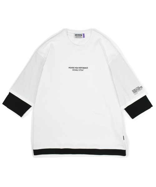 DOUBLE STEAL（ダブルスティール）の「Layered 7SLEEVE Tee（Tシャツ/カットソー・メンズ・ホワイト×ブラック/ブラック系その他/ブラック×グレー/ベージュ・MEDIUM/LARGE/X-LARGE）」の21枚目の写真