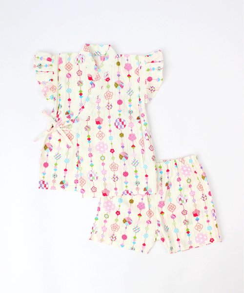 SKAPE（エスケープ）の「ﾌﾘﾙｿﾃﾞ甚平ｽｰﾂ（浴衣・キッズ・ピンク系その他2/ブルー系その他/レッド/ネイビー/ブルー/ピンク/パープル/ホワイト・110cm/100cm/120cm/90cm）」の2枚目の写真