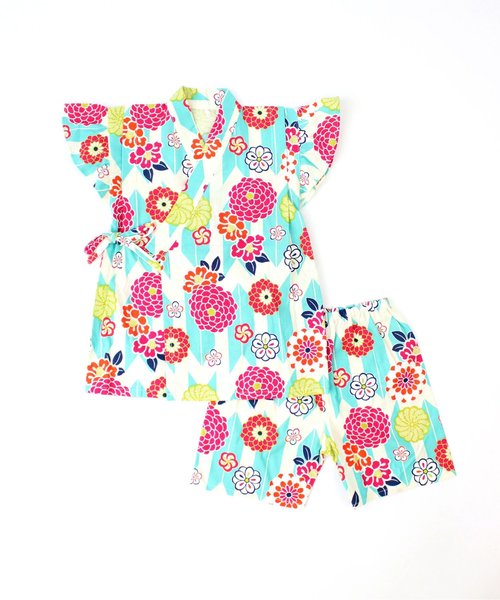 SKAPE（エスケープ）の「ﾌﾘﾙｿﾃﾞ甚平ｽｰﾂ（浴衣・キッズ・ピンク系その他2/ブルー系その他/レッド/ネイビー/ブルー/ピンク/パープル/ホワイト・110cm/100cm/120cm/90cm）」の3枚目の写真