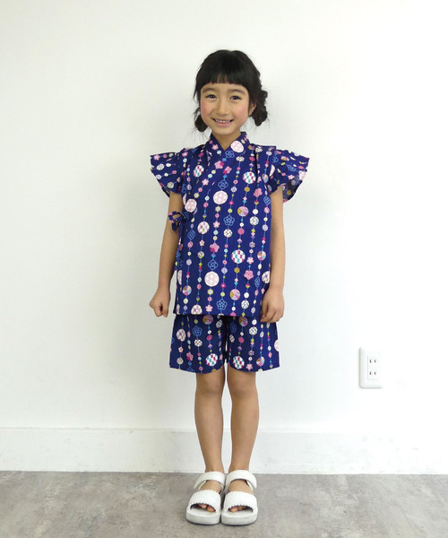 SKAPE（エスケープ）の「ﾌﾘﾙｿﾃﾞ甚平ｽｰﾂ（浴衣・キッズ・ピンク系その他2/ブルー系その他/レッド/ネイビー/ブルー/ピンク/パープル/ホワイト・110cm/100cm/120cm/90cm）」の9枚目の写真