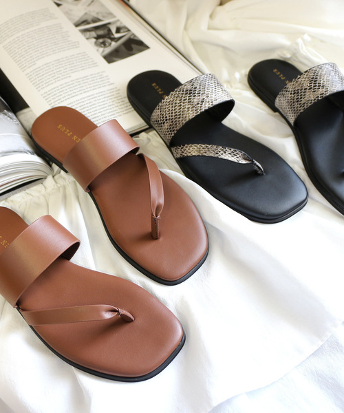 AmiAmi（アミアミ）の「フラットトングサンダル（サンダル・レディース・パイソン/ブラウン/ブラック・L/M/S/LL）」の18枚目の写真